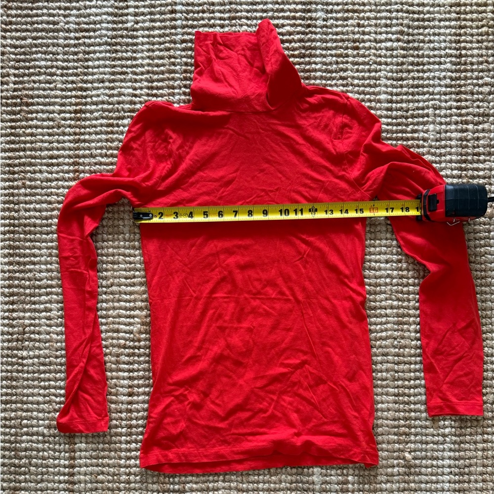 J. Crew Tissue Turtleneck Top in Bright Cerise (Red), Small, NWOT